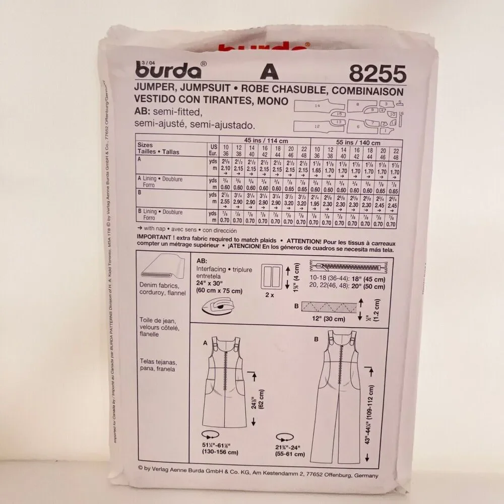 Burda #8255 misses